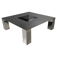 Steel Tebe Coffee Table by Giovanni Offredi for Saporiti Italia, Italy, 1970s