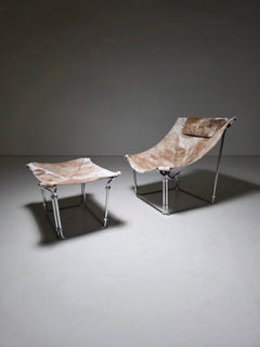 Set of Buffalo Lounge Chair & Ottoman by Kwok Hoi Chan for Steiner Paris, 1969