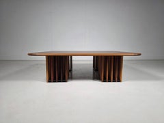 Mesa de centro cuadrada de madera de nodo «Africa», de Afra y Tobia Scarpa, serie Artona, década de los 70