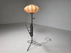 Italian Mid-Century Tripod Floor Lamp with Magazine Rack, 1950s