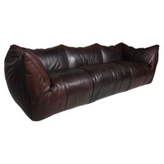 3-Sitzer-Sofa „Le Bambole“ aus braunem Leder, entworfen von Mario Bellini für B&B Italia, 1970er Jahre