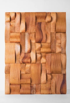 Panel decorativo contemporáneo hecho a mano con madera tropical