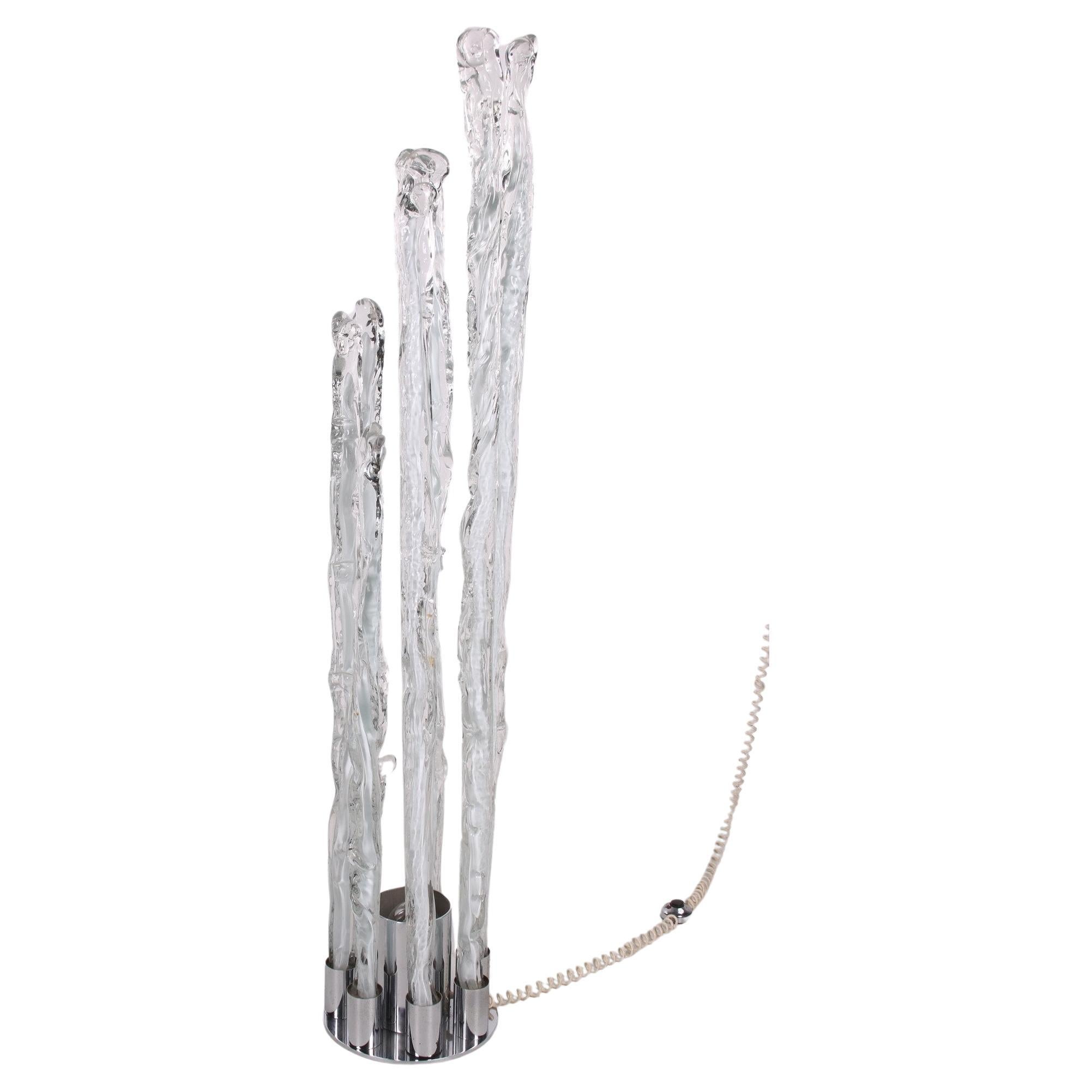 Ice Floor Lamp Excalibur by Ettore Fantasia and Gino Poli in Murano For Sale