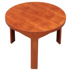 Vintage 70s Wooden Side Table, Mid-Century Modern, 36cm Height