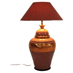 Verye Large Italian Porcelain Floor Lamp with Gold Detail and Hand made