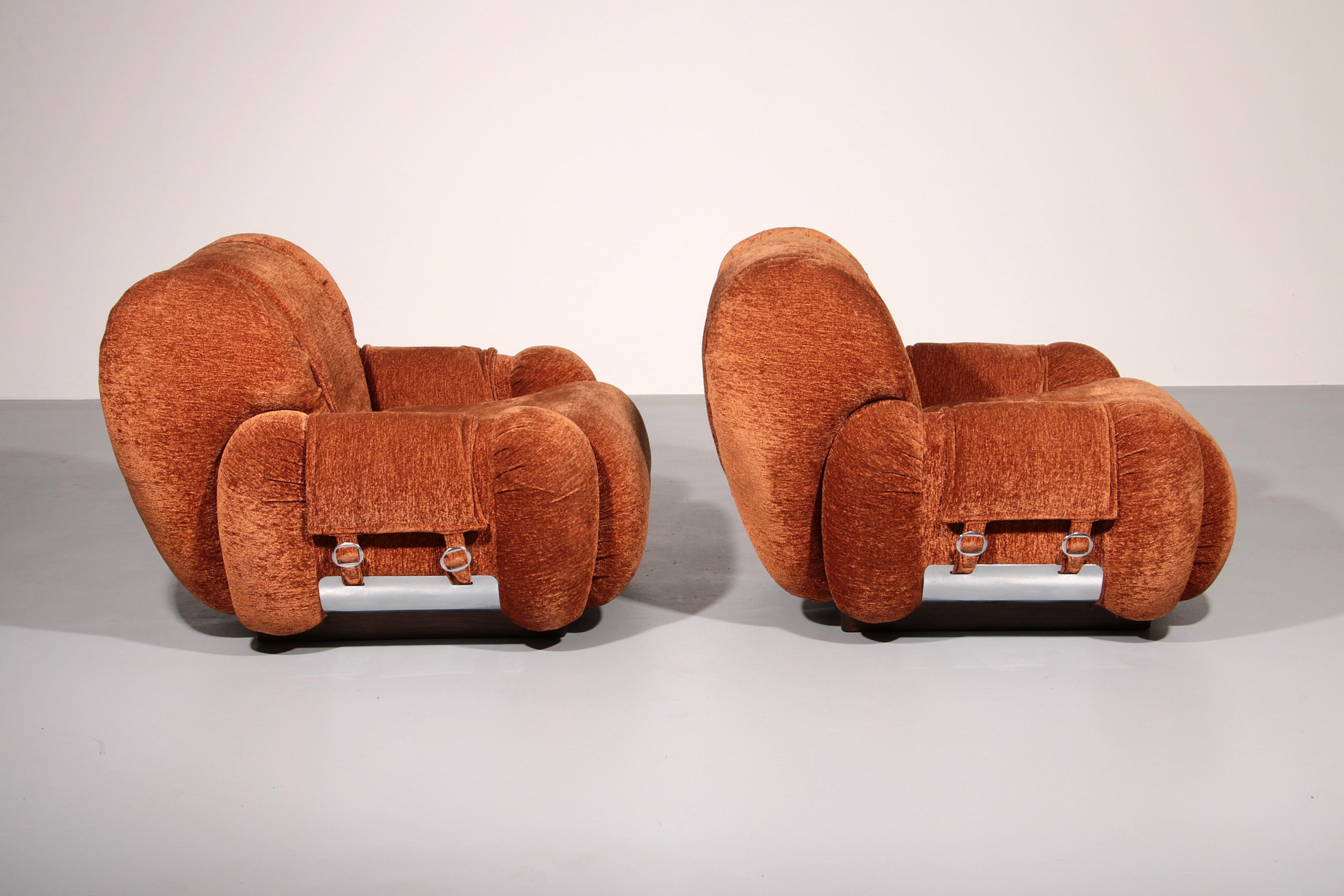 Métal Chaises longues conçues dans le style d'Adriano Piazzesi Italie en vente
