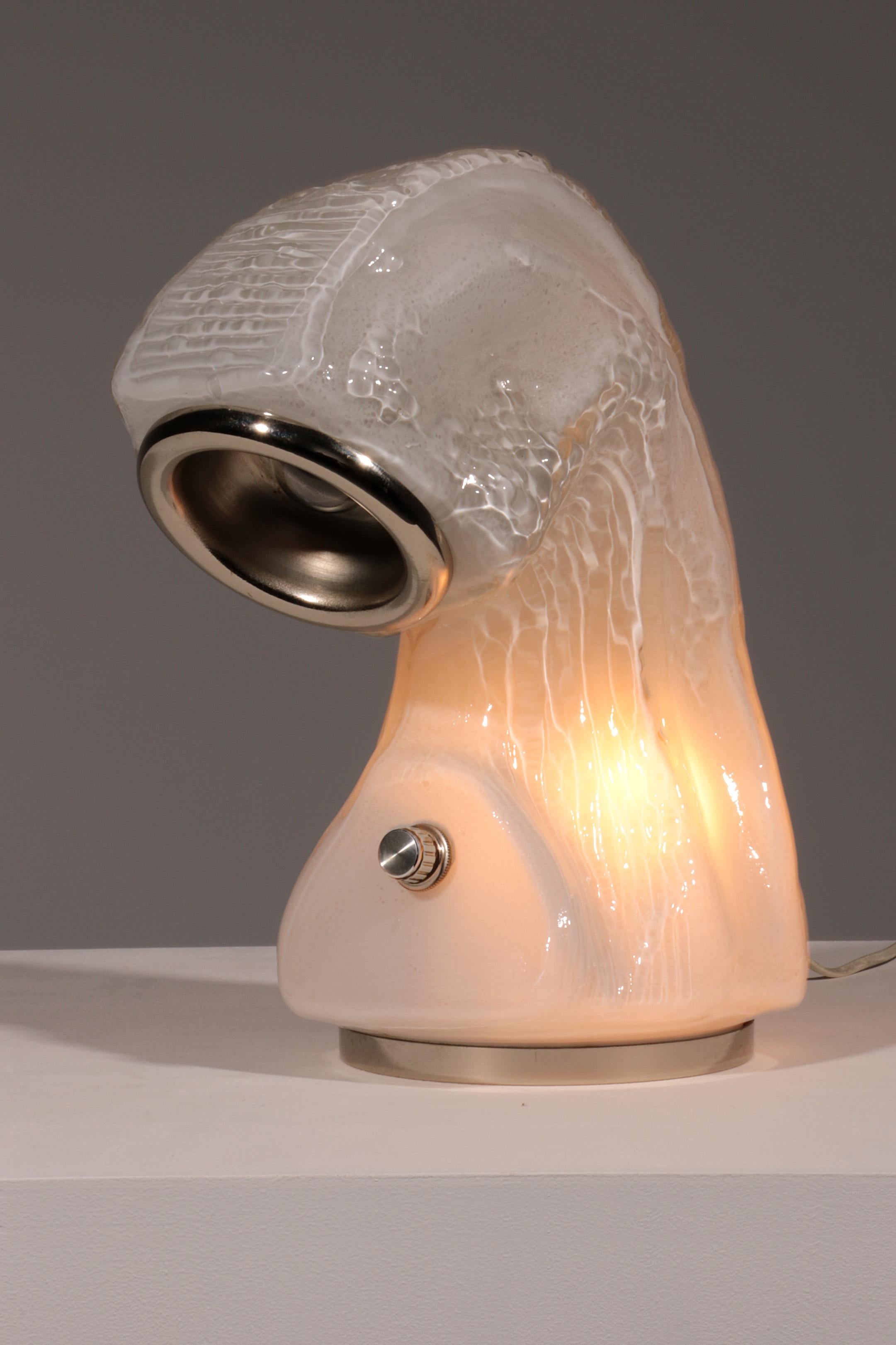 Italian Osso Bark Effect Glass Table Lamp by Carlo Nason for Mazzega 1970 For Sale