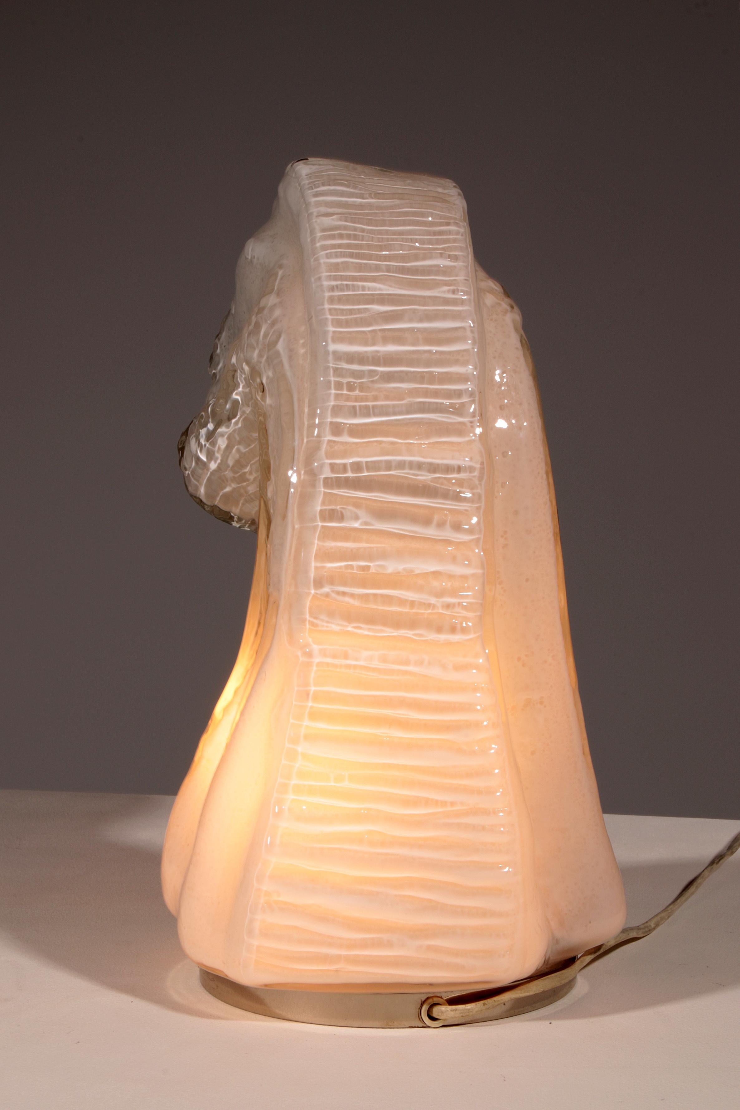 Osso Bark Effect Glass Table Lamp by Carlo Nason for Mazzega 1970 For Sale 1