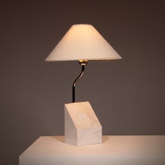 Marble and Steel Table Lamp from Bergboms Scanlicht 1970s Sweden