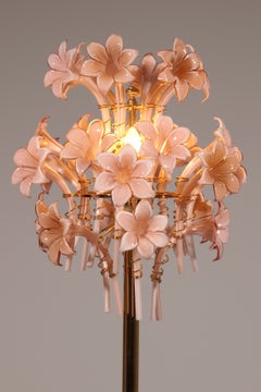 Franco Luce Murano Pink Lilly floorlamp Murano Glass & Gilt Brass