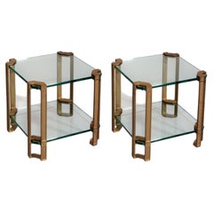 Peter Ghyczy Side or Coffee Tables T24 Double Glas 70s Design 45x45x45