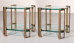 Peter Ghyczy Side or Coffee Tables T24 Double Glas 70s Design 45x45x45