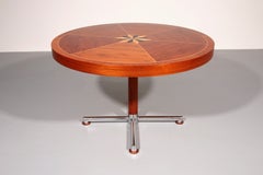 Italian Mid-Century Dining Table with stunning Inlay star.