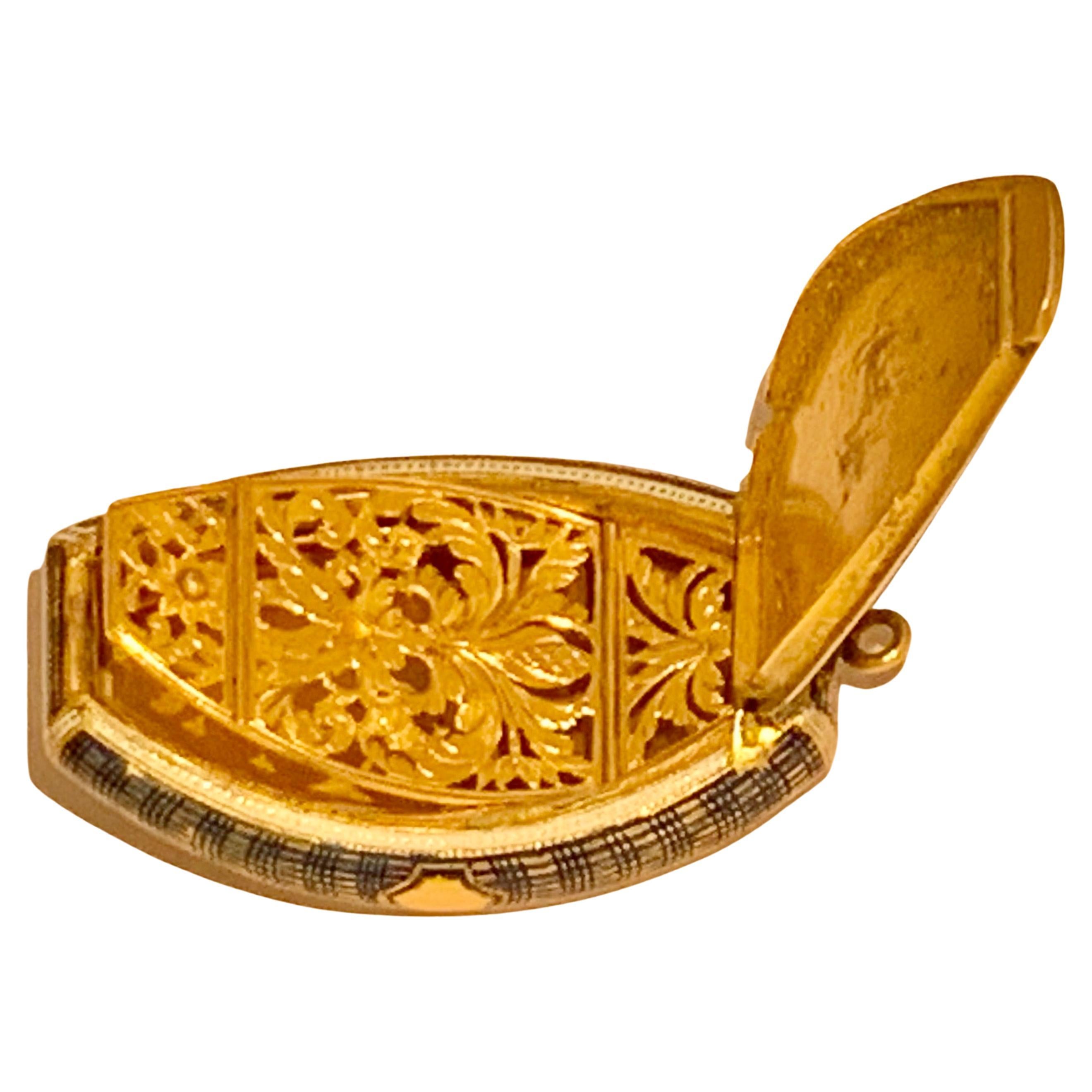 Seltene antike Schweizer Gold & Emaille Juwelen-Vinaigrette-Kasten aus dem späten 18. Jahrhundert im Angebot 6
