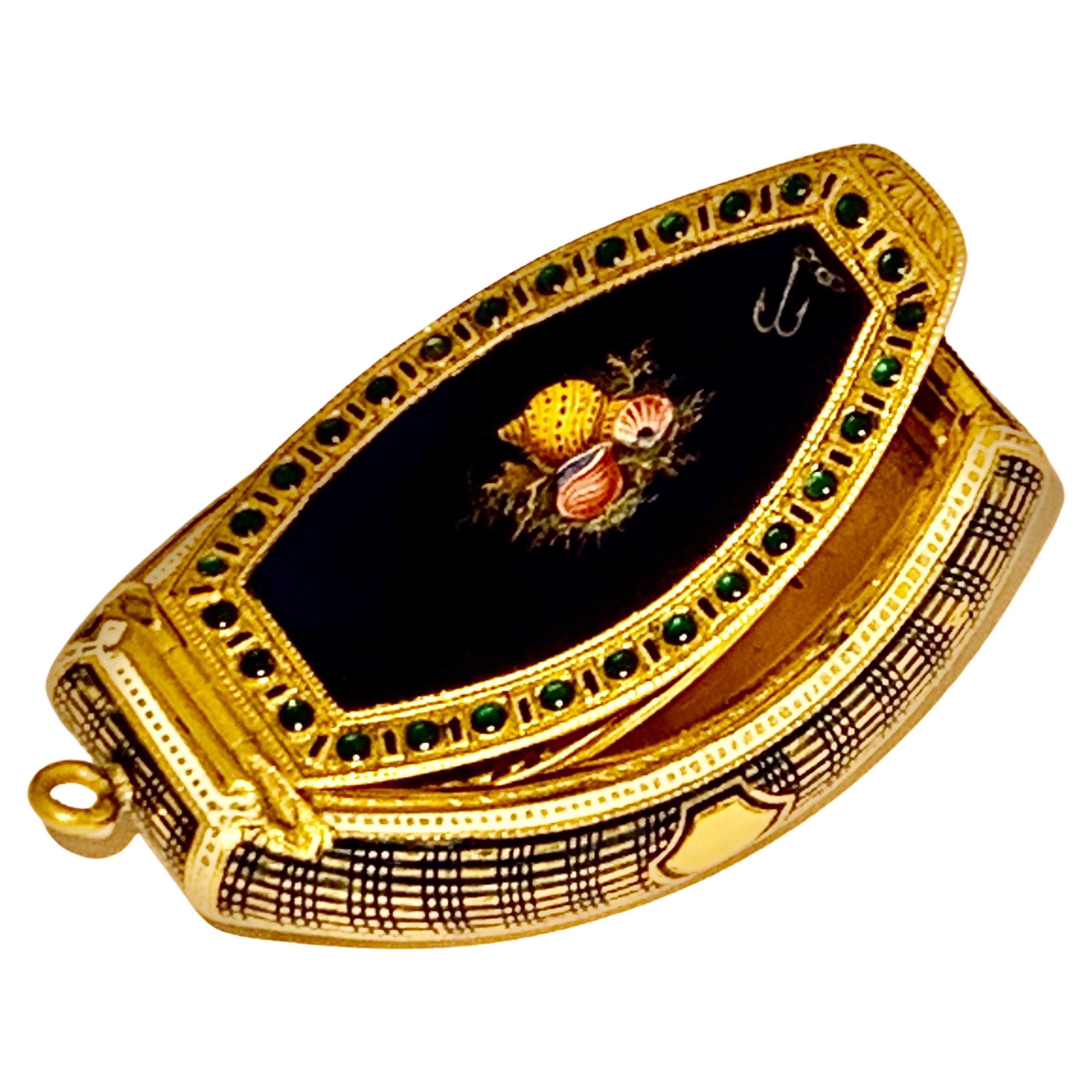 Seltene antike Schweizer Gold & Emaille Juwelen-Vinaigrette-Kasten aus dem späten 18. Jahrhundert im Zustand „Gut“ im Angebot in London, GB