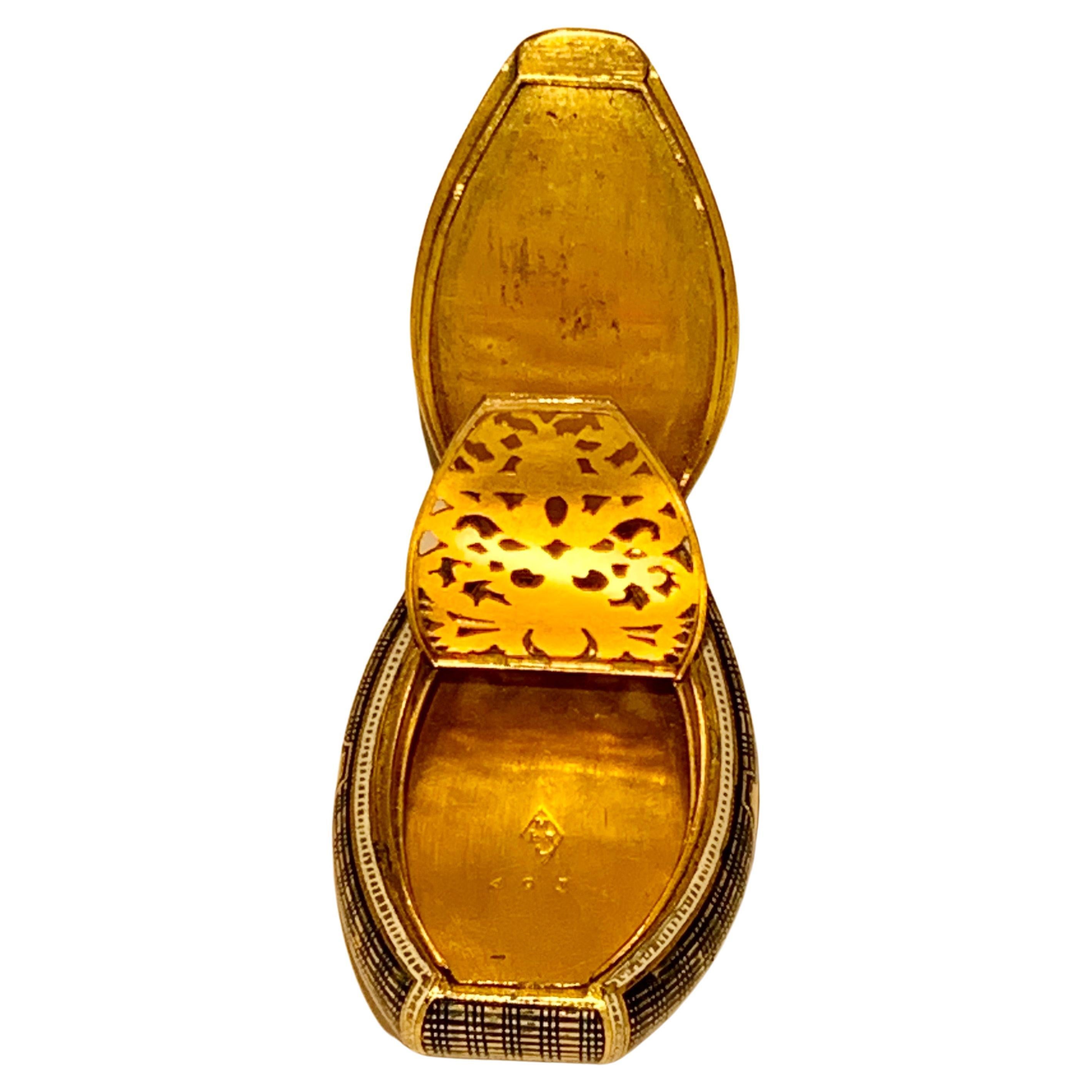 A Rare Antique Swiss Gold & Enamel Jewelled Vinaigrette Box Late 18th C For Sale 5