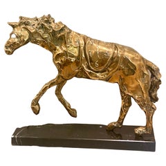 Bronze de Salvador Dal cheval cabré avec le temps 1980, certificat d'enchère