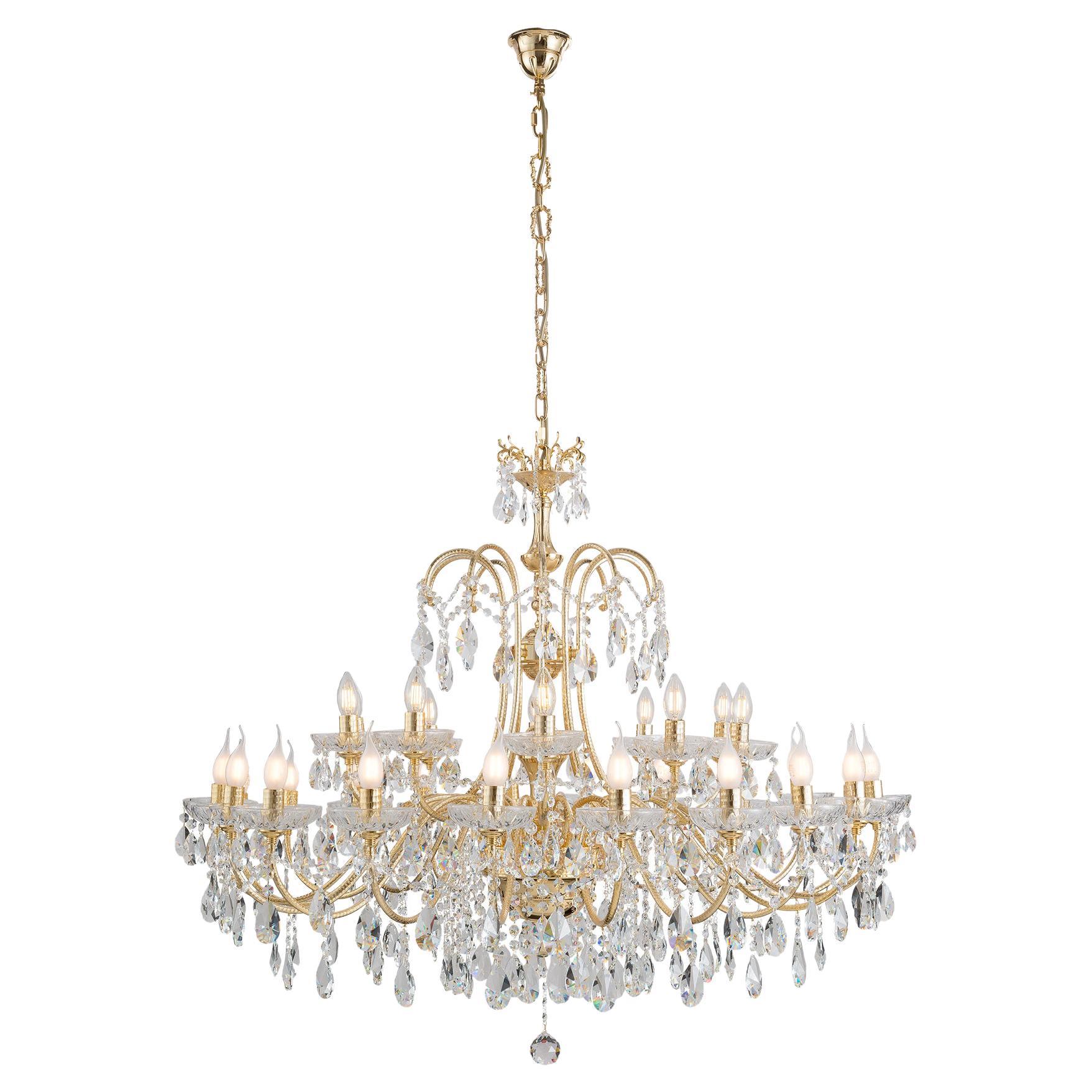 30 Lights Chandelier in 24kt Gold Plated Finishes by Modenese Luxury Interiors