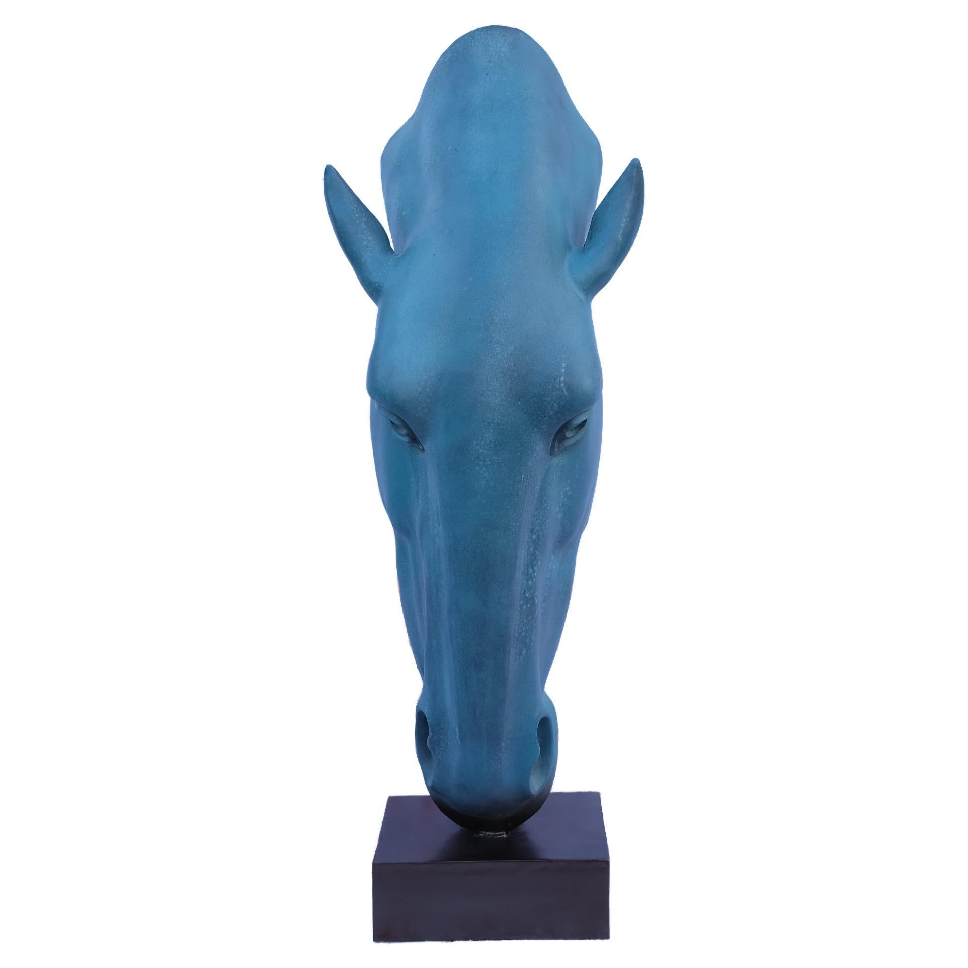 Bronze Horse Head Sculpture 'Still Water', 20th Century