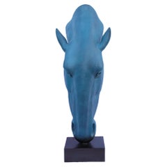 Bronze Horse Head Sculpture 'Still Water', 20th Century