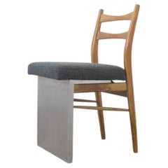 Reconstructed 1860s Danish Antique Chair in Wood and Stainless Steel