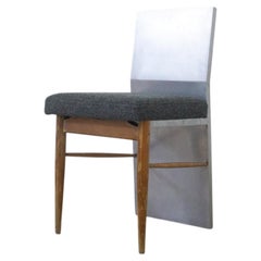 Reconstructed 1860s Danish Antique Chair in Wood and Stainless Steel