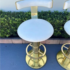 Design for Leisure Brass Bar Stools, 1980s