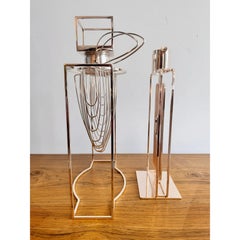 Modern Perfune Bottles Factices Deco Revival Rose Gold Plated, 90s