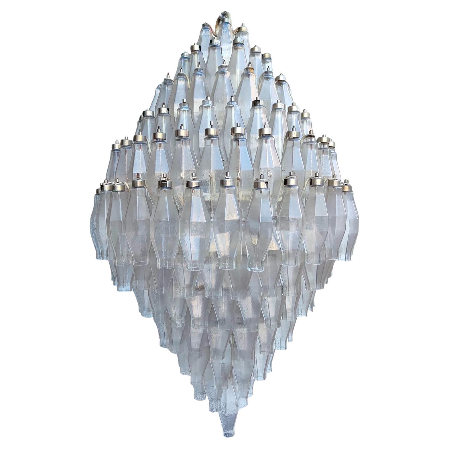 Rare Seguso Poliedri Chandelier Pendant about 1960 in the style of Venini For Sale