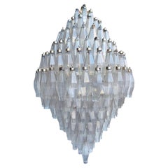 Rare lustre pendentif Seguso Poliedri vers 1960 dans le style de Venini