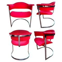 Lot de quatre fauteuils, création de Vittorio Introini pour Mario Sabot, années 1970