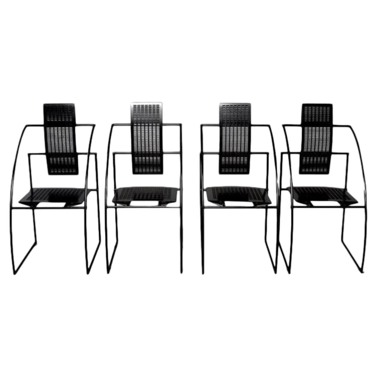 Set of Four "Quinta" Chairs Designed by Mario Botta for Alias, 1985 For Sale