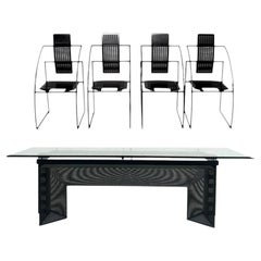 Dining Table "Tesi" and 4 Chairs "Quinta" design by Mario Botta for Alias, 1985