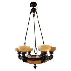 Chandelier with faun heads Ludwig Vierthaler attr. ca. 1905