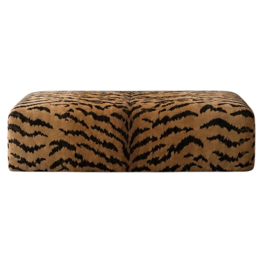 Fragments Identity Cocktail Ottoman Upholstered in Scalamandre Tigre Silk Velvet