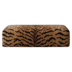 Fragments Identity Cocktail Ottoman Upholstered in Scalamandre Tigre Silk Velvet