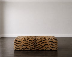 Fragments Identity Cocktail Ottoman Upholstered in Scalamandre Tigre Silk Velvet