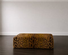 Fragments Identity Cocktail Ottoman in Scalamandre Leopardo Silk Velvet