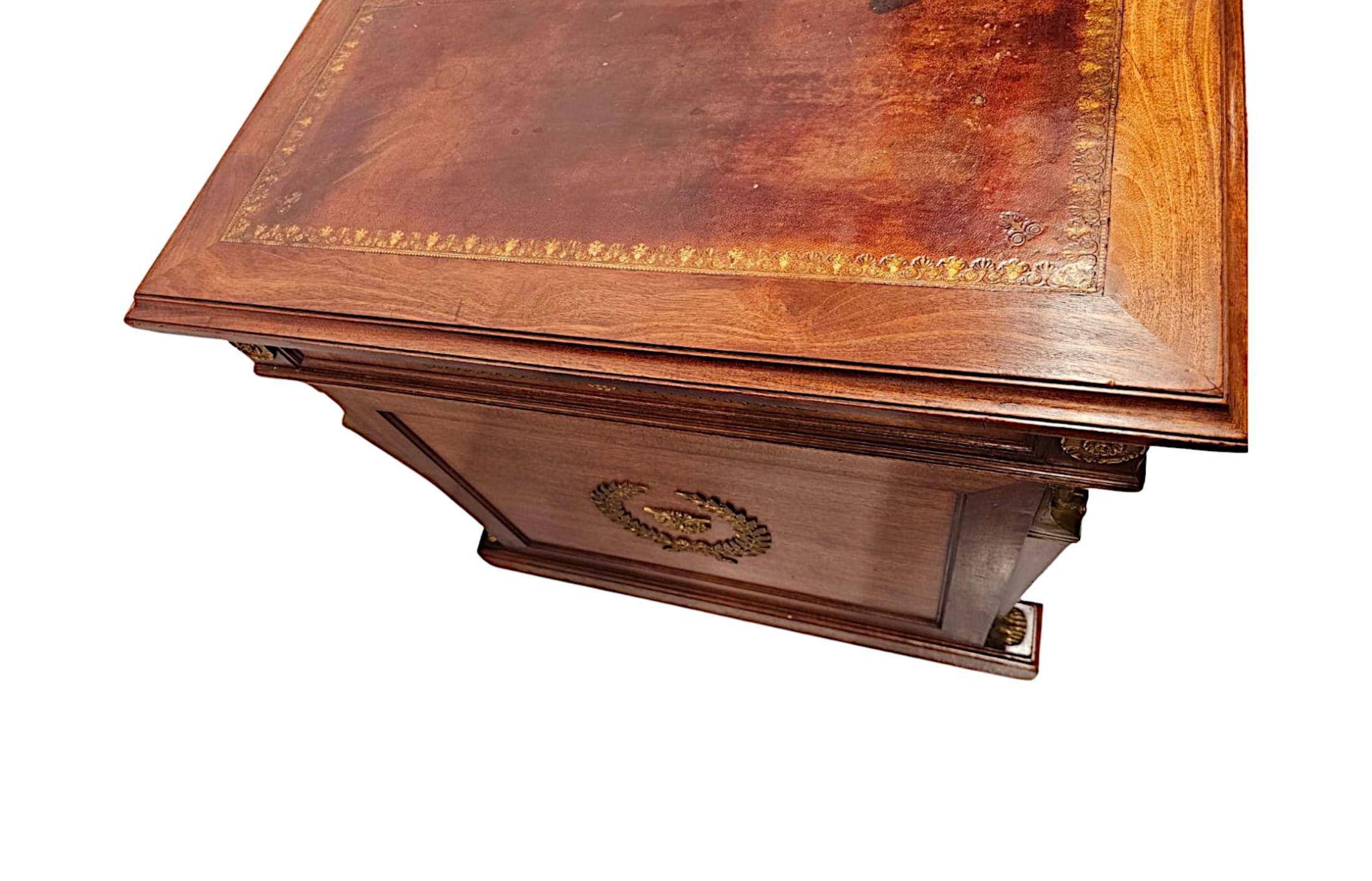 19th Century French Empire Style Desk with Ormolu Mounts by Saddier et Ses Fils For Sale 2