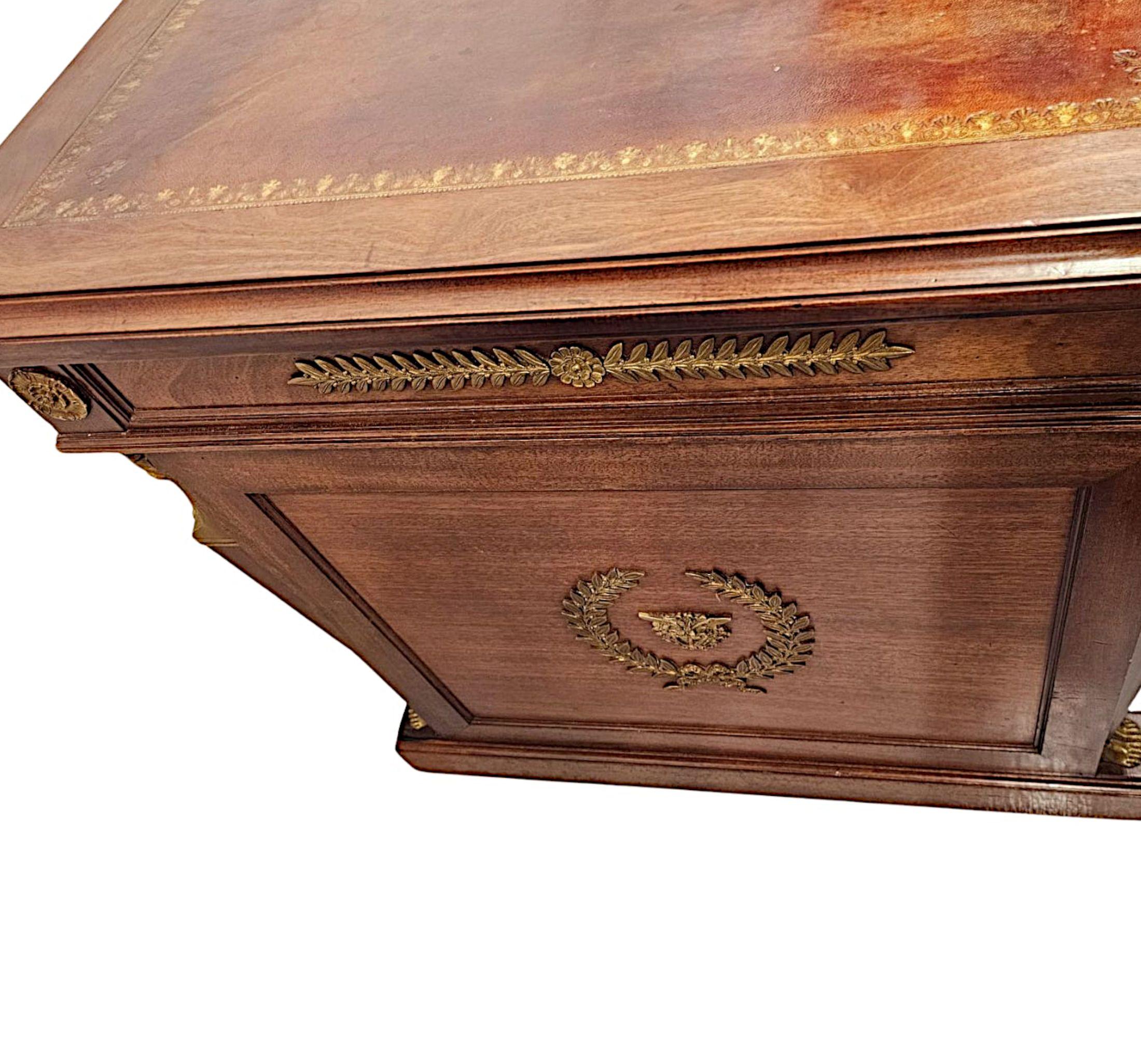 19th Century French Empire Style Desk with Ormolu Mounts by Saddier et Ses Fils For Sale 6