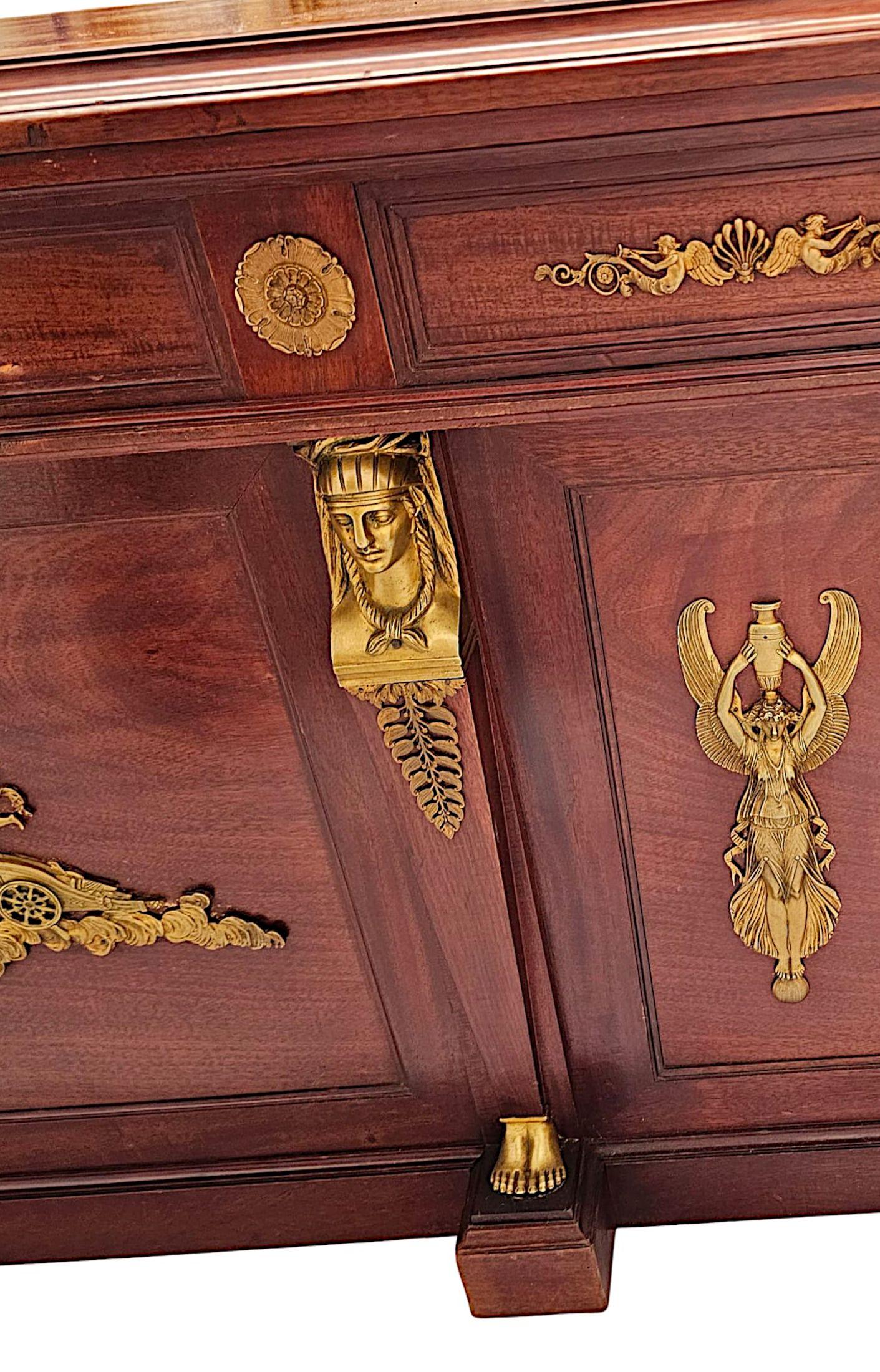 19th Century French Empire Style Desk with Ormolu Mounts by Saddier et Ses Fils For Sale 7