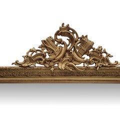 A Very Rare and Fine 19th Century Overmantel or Leaner Mirror