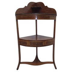 A Fabulous Georgian Inlaid Corner Table or Wash Stand