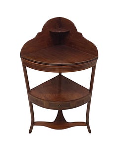 A Fabulous Georgian Inlaid Corner Table or Wash Stand