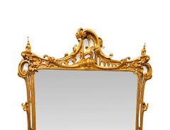 A Rare Large 19th Century Giltwood Chinese Chippendale Style Overmantel Mirror