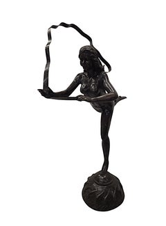 A Fabulous Life Size 20th Century Bronze Figural Sculpture Depicting 'Atalanta'