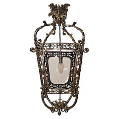 A Very Fine 19th Century Fully Restored and Rewired Brass and Glass Lantern