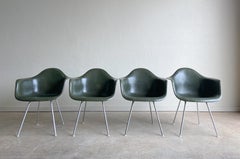 Herman Miller Fiberglass Chairs, Charles and Ray Eames, Olive Green, 1960's