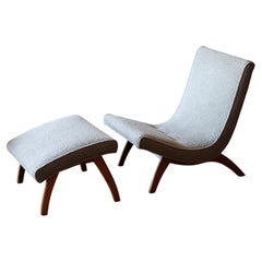 Milo Baughman Scoop Chair and Ottoman, James Inc, Mid Century Modern, 1960s