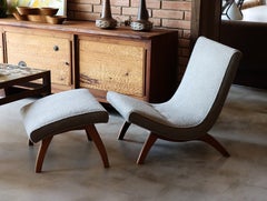Milo Baughman Scoop Chair and Ottoman, James Inc, Mid Century Modern, 1960s